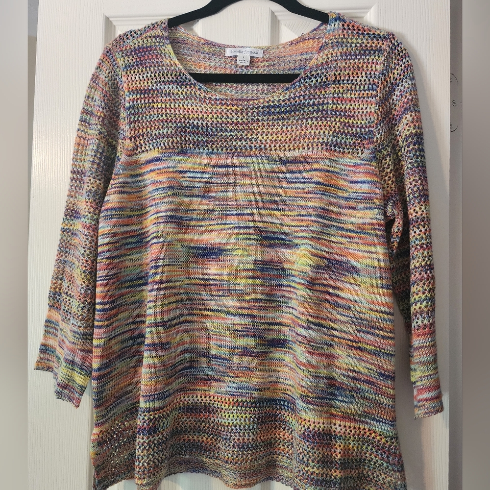 EUC John Paul Richard Lightweight Multicolor Mixed Knit Sweater